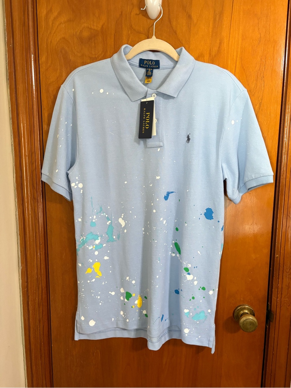 NWT Big Kids Polo Ralph Lauren Paint Splatter Polo Shirt XL 18-20
